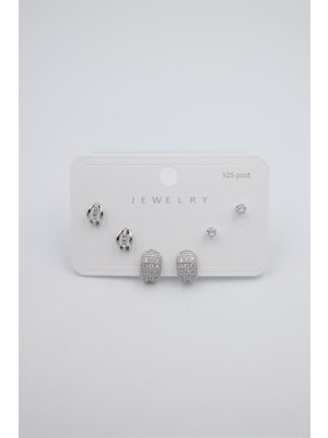 ModaSize Çoklu Set Küpe - Gümüş