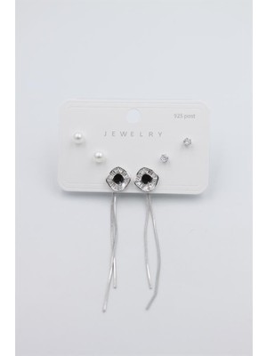 ModaSize Çoklu Set Küpe - Gümüş