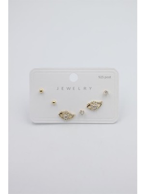 ModaSize Çoklu Set Küpe - Altın