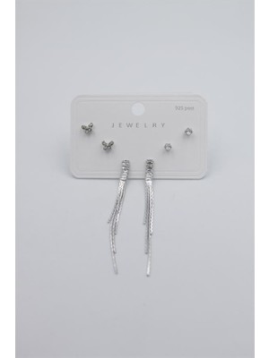 ModaSize Çoklu Set Küpe - Gümüş