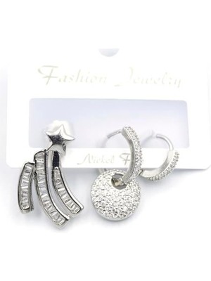 ModaSize 3'lü Yıldız Küpe - Gümüş