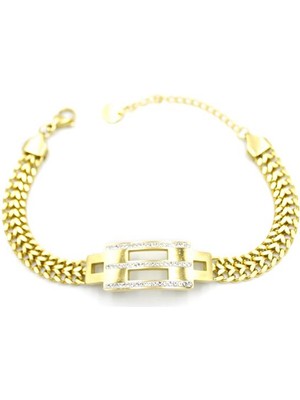 ModaSize Taşlı Zincir Bileklik - Altın