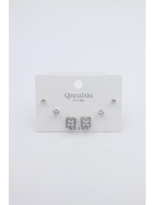 ModaSize Çoklu Set Küpe - Gümüş