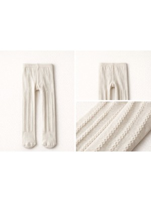 Nuviera Design Bej Desenli Külotlu Çorap