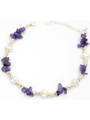 ModaSize Dorika Taş Halhal - Mor