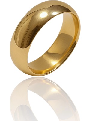 HAKAN GÜLER KUYUMCULUK 14 Ayar Altın Düz Bombeli Alyans – 6 mm