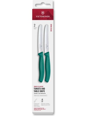 Victorinox 6.7834.2C1 2li 11CM Tırtıklı Domates Bıçağı, Yeşil