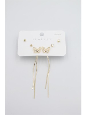 ModaSize Çoklu Set Küpe - Altın