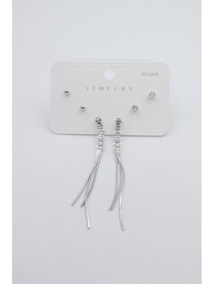 ModaSize Çoklu Set Küpe - Gümüş