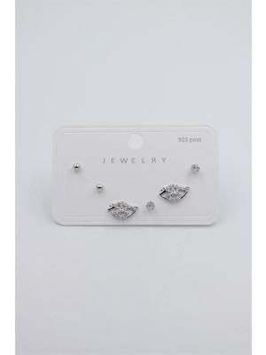 ModaSize Çoklu Set Küpe - Gümüş