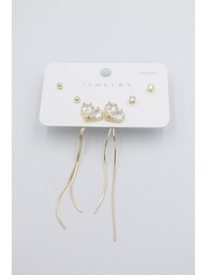 ModaSize Çoklu Set Küpe - Altın