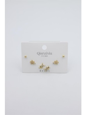 ModaSize Çoklu Set Küpe - Altın