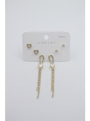 ModaSize Çoklu Set Küpe - Altın