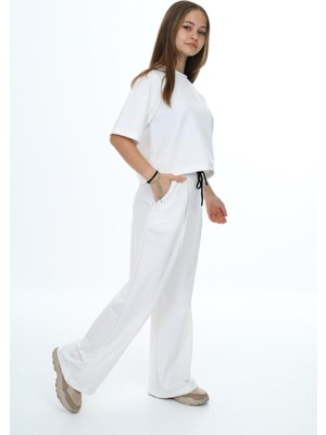 Pantulux Kız Çocuk %100 Pamuk Oversize Yarım Kol Alt-Üst Eşofman TAKIM-EŞT-2012