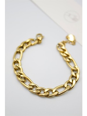 ModaSize Ezme Zincir Çelik Bileklik - Altın