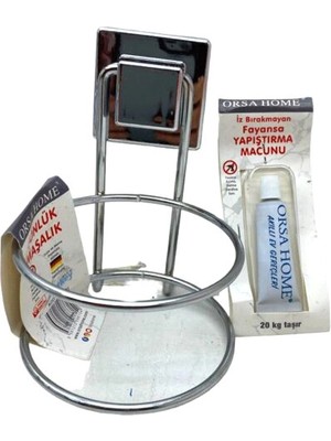 Go İthalat Yapışkanlı Krom Fönlük Maşalık Fayansa Yapıştırma Macunlu (5468)