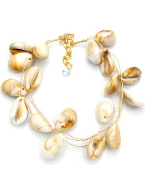 ModaSize Deniz Kabuğu Halhal - Kahverengi