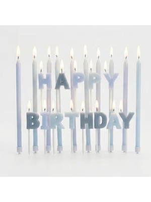 Parti Sürprizi Happy Birthday Mavi Mum Set