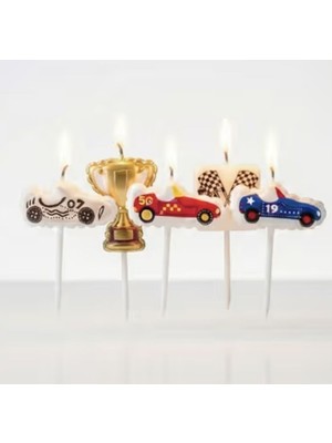 Parti Sürprizi Yarış Arabaları 5li Mum Set