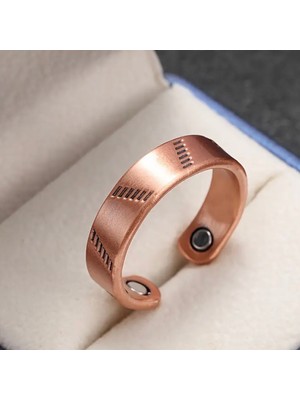 Ekinoksen %100 Saf Bakır Manyetik Tasarım Erkek  Yüzük