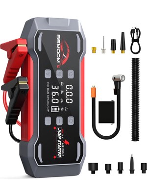 CoverZone G2 | 4in1 Pd 45W Araba Akü Takviye, Entegre Hava Kompresörü, Portatif 12.6V Acil Durum Cihazı, Power Bank, LED Işık ve Sos Fonksiyonu