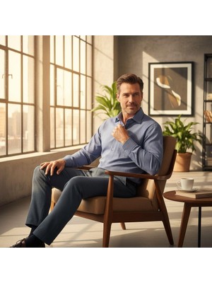 Eren Style Klasik %100 Cotton Uzun Kollu Terletmeyen 4 Mevsim Gömlek (Regular Kalıp)