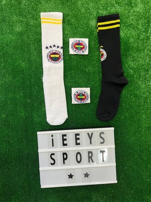 Beyaz ve Lacivert Renk Standart Beden Çocuk Uzun Tozluk Çorap + Bileklik Seti