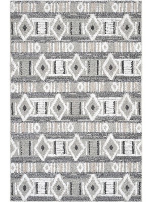 Cool Halı Adora Gri Pamuklu Halı Kilim Bohem Kabartmalı Yumuşak Ince Yazlık Ev Oda Oturma Odası Salon Halısı