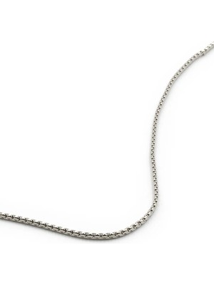 Sose Moda Erkek Çelik Zincir Kolye Gümüş Renk 55 cm 2 mm Kararmaz Minimal Tasarım