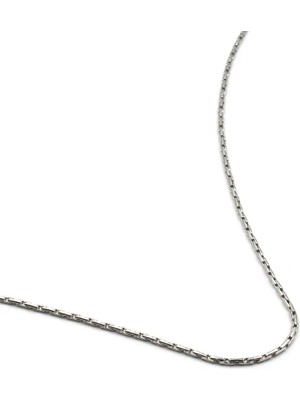 Sose Moda Erkek Ince Çelik Zincir Kolye Gümüş Renk 55 cm 1 mm Kararmaz Minimal Tasarım