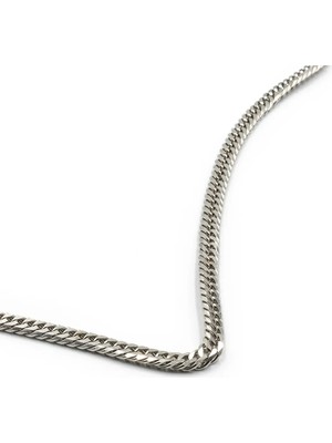 Sose Moda Erkek Kalın Çelik Zincir Kolye Gümüş Renk 55 cm 5 mm Kararmaz Güçlü Tasarım
