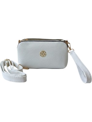 Wolını Kadın El ve Çapraz Askılı 3 Gözlü Zarf Çanta