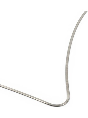 Sose Moda Ince Italyan Model Erkek Çelik Kolye Gümüş 55 cm 2 mm Kararmaz Minimal Tasarım