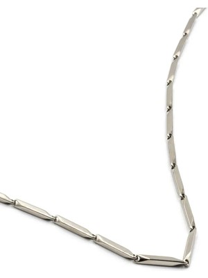 Sose Moda Melon Model Erkek Çelik Zincir Kolye Gümüş 55 cm 2 mm Kararmaz Minimal Tasarım