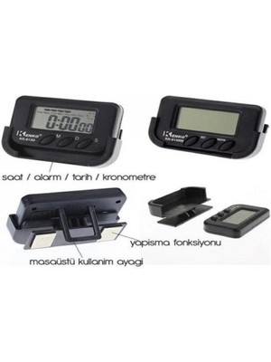 MiraLive Ev ve Araç Tipi Dijital Saat Kronometreli Alarmlı Pilli Saat
