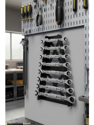 Grandmix Metal Anahtar Takımı Düzenleyici 8'li Duvar Tipi Anahtar Askısı ve Organizer Stand