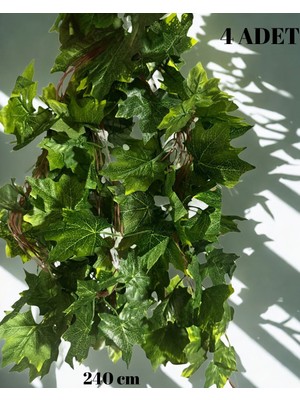Ahfa Natural Craft Yapay Sarmaşık Üzüm Asma Yaprağı 4 Adet 240 cm Lik Sarmaşık