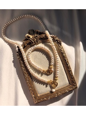 Taşmir Sertifikalı Gerçek A Plus Rondela Kesim Inci Doğal Taş Kolye