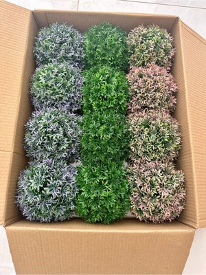 FB Cup 12'li Saksılı Yapay Çiçek Seti - Cafe Restoran ve Ev Için Renkli Masa Dekoru