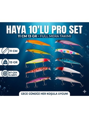 FB Cup 10'lu Efsane Rapala Seti 11 cm 13 gr - Levrek, Lüfer ve Turna Avcısı (At-Çek & Sırtı Uyumlu)