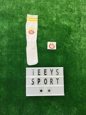 Beyaz Renk Standart Beden Çocuk Uzun Tozluk Çorap + Bileklik Seti