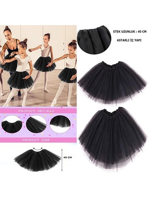 LaraTech Siyah Renk Tütü Etek Çocuk - Bebek Boy