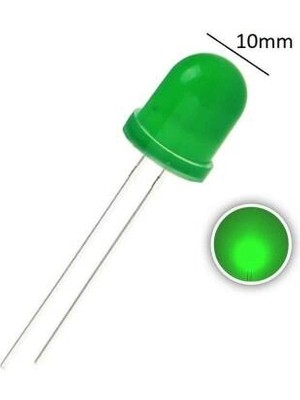Voltaj 10MM Yeşil LED - 10 Adet