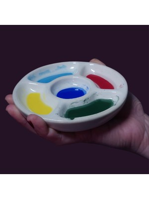 Toprakana Art Avuç İçi Seramik Porselen El Yapımı Resim Paleti