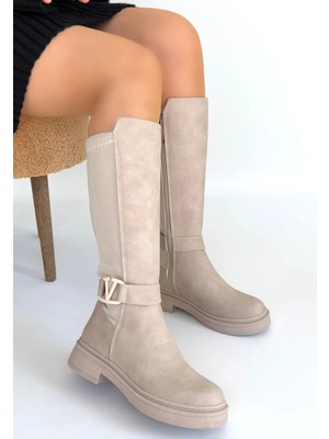 OEY Fashions Diona Bej Nubuk Çizme