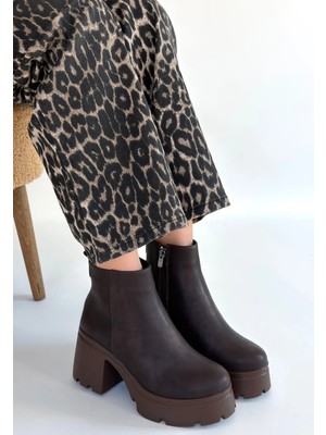 OEY Fashions Belay Acı Kahve Nubuk Topuklu Bot