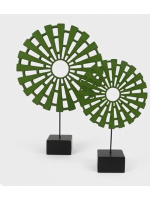 Akua 2'li Set Modern Çark Tasarım Dekoratif Biblo