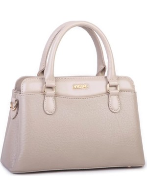 Nas Bag Şık Kadın Midi El ve Omuz Çantası Kum Victoria