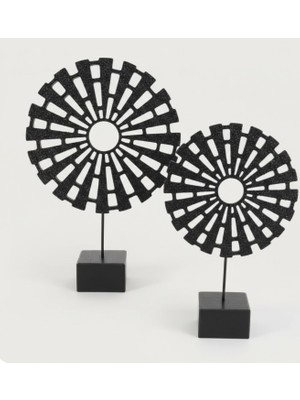 Akua 2'li Set Modern Çark Tasarım Dekoratif Biblo