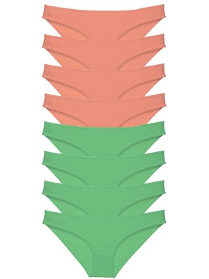 Vexor 8 Adet Eko Set Likralı Kadın Slip Külot Pudra Yeşil